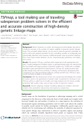 Cover page: TSPmap, a tool making use of traveling salesperson problem solvers in the efficient and accurate construction of high-density genetic linkage maps