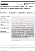 Cover page: SNP‐HLA Reference Consortium (SHLARC): HLA and SNP data sharing for promoting MHC‐centric analyses in genomics