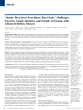 Cover page: “Maybe They Don't Even Know That I Exist”: Challenges Faced by Family Members and Friends of Patients with Advanced Kidney Disease