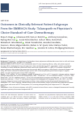 Cover page: Outcomes in Clinically Relevant Patient Subgroups From the EMBRACA Study: Talazoparib vs Physician's Choice Standard-of-Care Chemotherapy.