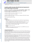 Cover page: Cognitive profile of people with mild behavioral impairment in Brain Health Registry participants.