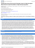 Cover page: Cell-free Biochemical Fluorometric Enzymatic Assay for High-throughput Measurement of Lipid Peroxidation in High Density Lipoprotein.