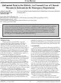 Cover page: Abdominal Pain in the Elderly: An Unusual Case of Chronic Mesenteric Ischemia in the Emergency Department