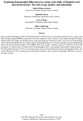 Cover page: Exploring demographic differences in a large-scale study of Spanish wordassociation norms: The role of age, gender, and nationality