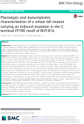 Cover page: Phenotypic and transcriptomic characterization of a wheat tall mutant carrying an induced mutation in the C-terminal PFYRE motif of RHT-B1b