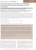 Cover page: Assessing the Performance of Models from the 2022 RSNA Cervical Spine Fracture Detection Competition at a Level I Trauma Center.