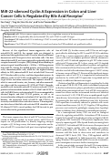 Cover page: MiR-22-silenced Cyclin A Expression in Colon and Liver Cancer Cells Is Regulated by Bile Acid Receptor*