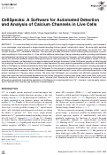 Cover page: CellSpecks: A Software for Automated Detection and Analysis of Calcium Channels in Live Cells