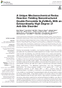 Cover page: A Unique Mechanochemical Redox Reaction Yielding Nanostructured Double Perovskite Sr<sub>2</sub>FeMoO<sub>6</sub> With an Extraordinarily High Degree of Anti-Site Disorder.