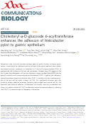 Cover page: Cholesteryl α-D-glucoside 6-acyltransferase enhances the adhesion of Helicobacter pylori to gastric epithelium