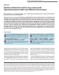 Cover page: Newborn Metabolic Profile Associated with Hyperbilirubinemia With and Without Kernicterus