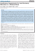 Cover page: Stratification requirements for seed dormancy alleviation in a wetland weed.