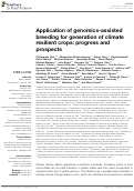 Cover page: Application of genomics-assisted breeding for generation of climate resilient crops: progress and prospects.