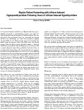 Cover page: Bipolar Patient Presenting with Lithium-Induced Hyperparathyroidism Following Years of Lithium-Induced Hypothyroidism