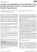 Cover page: Changes in Availability of Later Abortion Care Before and After Dobbs v. Jackson Womens Health Organization.