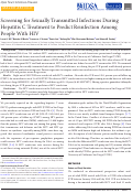 Cover page: Screening for Sexually Transmitted Infections During Hepatitis C Treatment to Predict Reinfection Among People With HIV