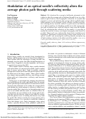 Cover page: Modulation of an optical needle's reflectivity alters the average photon path through scattering media