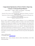 Cover page: Computational Optimization of Electric Fields for Improving Catalysis of a Designed Kemp Eliminase