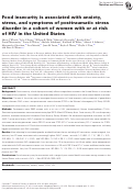 Cover page: Food insecurity is associated with anxiety, stress, and symptoms of posttraumatic stress disorder in a cohort of women with or at risk of HIV in the United States