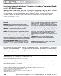 Cover page: Development and Preliminary Validation of the Lung Transplant Quality of Life (LT-QOL) Survey