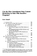 Cover page: Can the First Amendment Stop Content Restriction in State Film Incentive Programs?