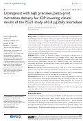 Cover page: Latanoprost with high precision, piezo-print microdose delivery for IOP lowering: clinical results of the PG21 study of 0.4 µg daily microdose