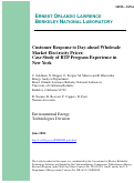 Cover page: Customer reponse to day-ahead wholesale market electricity prices: Case 
study of RTP program experience in New York