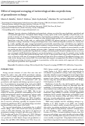 Cover page: Effect of temporal averaging of meteorological data on predictions of groundwater recharge