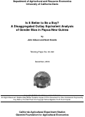 Cover page: Is It Better to Be a Boy? A Disaggregated Outlay Equivalent Analysis of Gender Bias in Papua New Guinea