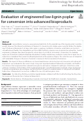 Cover page: Evaluation of engineered low-lignin poplar for conversion into advanced bioproducts