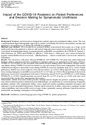 Cover page: Impact of the COVID-19 Pandemic on Patient Preferences and Decision Making for Symptomatic Urolithiasis