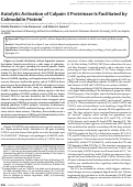 Cover page: Autolytic Activation of Calpain 3 Proteinase Is Facilitated by Calmodulin Protein*