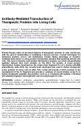Cover page: Antibody Mediated Transduction of Therapeutic Proteins into Living Cells