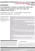 Cover page: Echocardiographic evaluation of velocity ratio, velocity time integral ratio, and pulmonary valve area in dogs with pulmonary valve stenosis