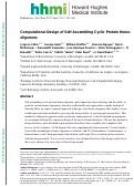 Cover page: Computational design of self-assembling cyclic protein homo-oligomers