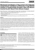 Cover page: Mechanical contributions of the cortical and trabecular compartments contribute to differences in age‐related changes in vertebral body strength in men and women assessed by QCT‐based finite element analysis