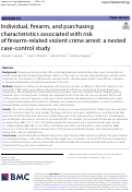 Cover page: Individual, firearm, and purchasing characteristics associated with risk of firearm-related violent crime arrest: a nested case-control study