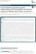 Cover page: A transcriptome approach towards understanding the development of ripening capacity in ‘Bartlett’ pears (Pyrus communis L.)