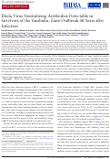 Cover page: Ebola Virus Neutralizing Antibodies Detectable in Survivors of theYambuku, Zaire Outbreak 40 Years after Infection