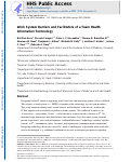 Cover page: Work system barriers and facilitators of a team health information technology.