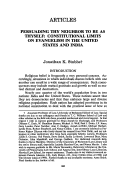 Cover page: Persuading Thy Neighbor to Be as Thyself: Constitutional Limits on Evangelism in the United States and India