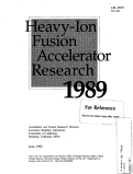 Cover page: Heavy-Ion Fusion Accelerator Research 1989