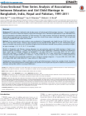 Cover page: Cross-Sectional Time Series Analysis of Associations between Education and Girl Child Marriage in Bangladesh, India, Nepal and Pakistan, 1991-2011