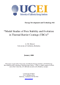 Cover page: Model Studies of Pore Stability and Evolution in Thermal Barrier Coatings (TBCs)