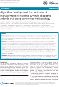 Cover page: Algorithm development for corticosteroid management in systemic juvenile idiopathic arthritis trial using consensus methodology