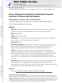 Cover page: Using a Biopsychosocial Model to Understand Long-Term Outcomes in Persons With Burn Injuries.