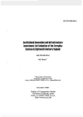 Cover page: Institutional Innovation and Infrastructure Investment: An Evaluation of the Turnpike System in Eighteenth Century England