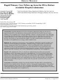 Cover page: Rapid Primary Care Follow-up from the ED to Reduce Avoidable Hospital Admissions