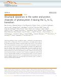 Cover page: Structural dynamics in the water and proton channels of photosystem II during the S2 to S3 transition