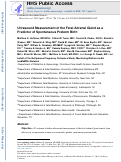 Cover page: Ultrasound Measurement of the Fetal Adrenal Gland as a Predictor of Spontaneous Preterm Birth